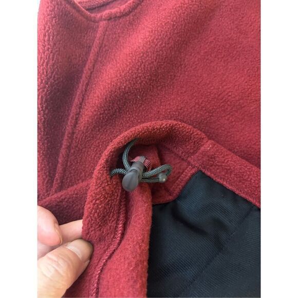 Woolrich fleece zipper vest men’s large burgundy Deep Ruby - Picture 4 of 7
